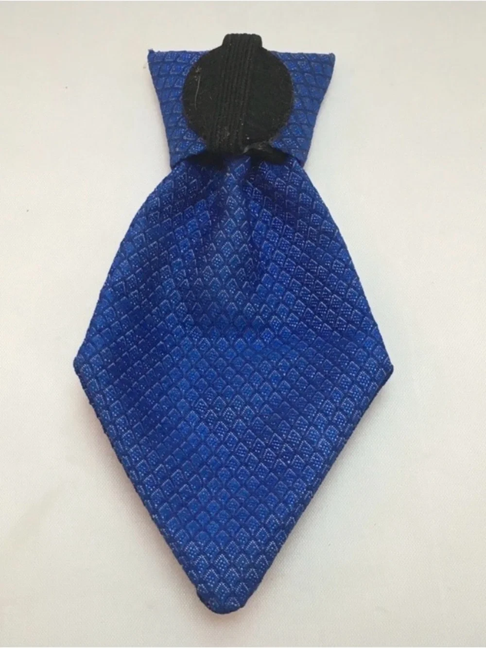 Blue Pet Tie with Silver Bone Accent